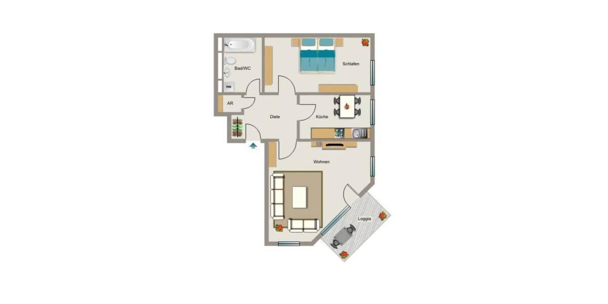 Etagenwohnung Duisburg Hamborn - 2.5 Zimmer, 64 m&sup2;, 576&euro; | Angebot:25956775