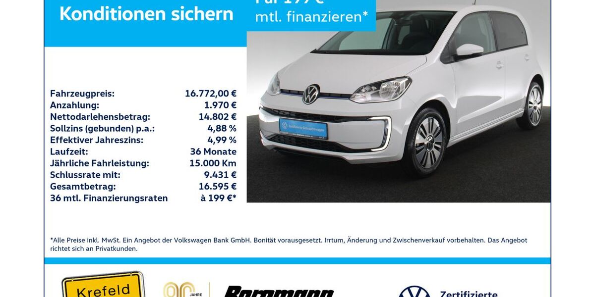 VW e-up! 31.886 km 16.333 &euro; Krefeld 47803
