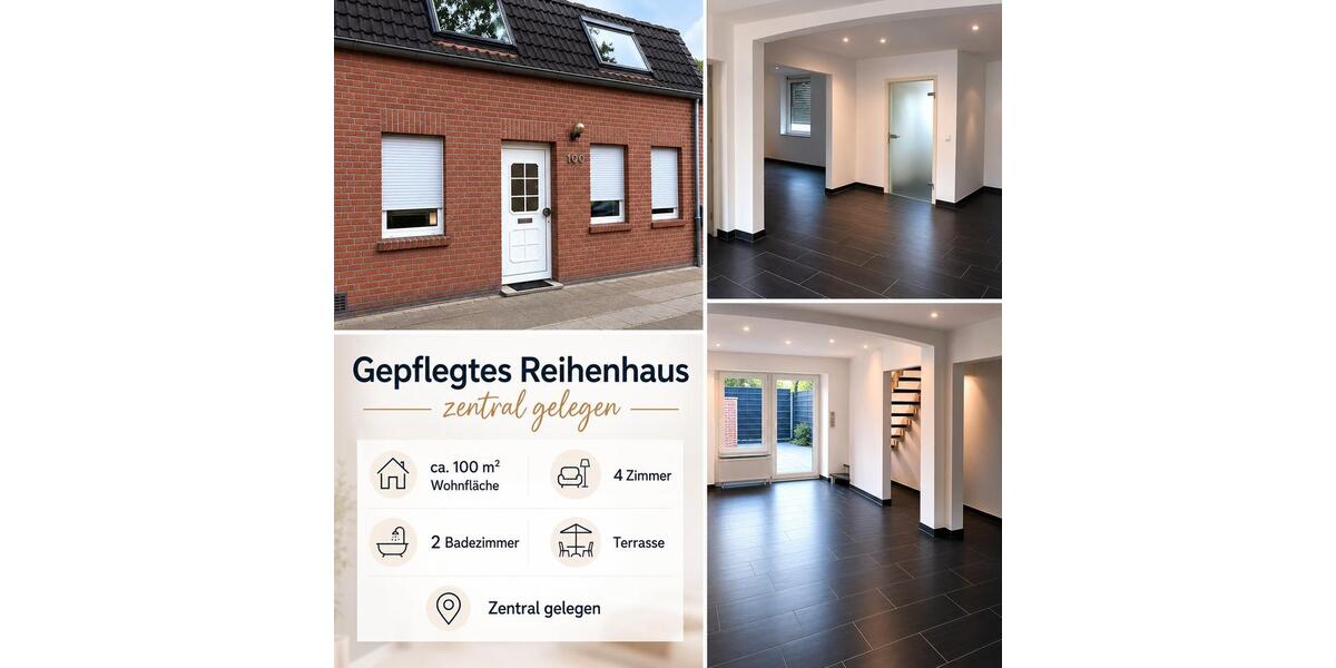 Reihenhaus Kevelaer - 4 Zimmer, 100 m&sup2;, 1.050&euro; | Angebot:26688656