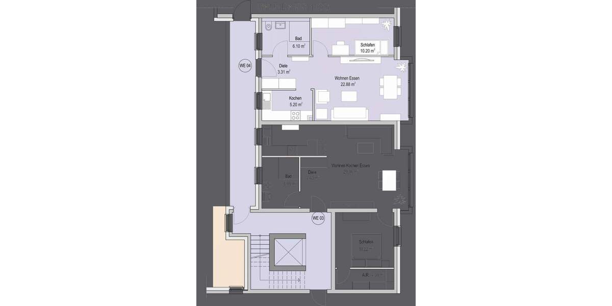 Etagenwohnung Krefeld Stadtmitte - 2 Zimmer, 47 m&sup2;, 189.000&euro; | Angebot:25690038