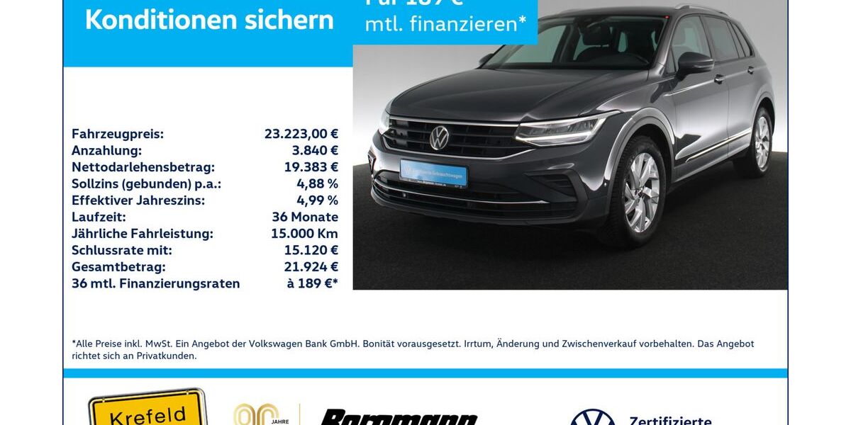 VW Tiguan 107.100 km 23.223 &euro; Krefeld 47803