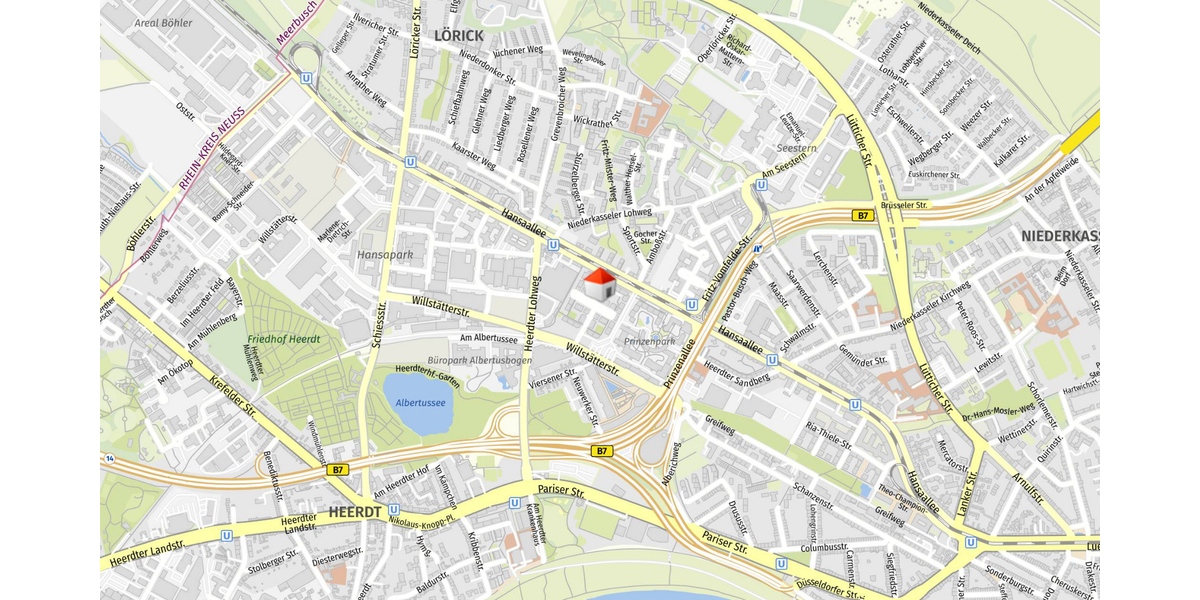 Wohnen in hochwertigem Ambiente mit internationalem Flair. Luxus-Penthouse Heinrich-Heine-Gärten - Einfamilienhaus Düsseldorf Heerdt | Angebot:26748838