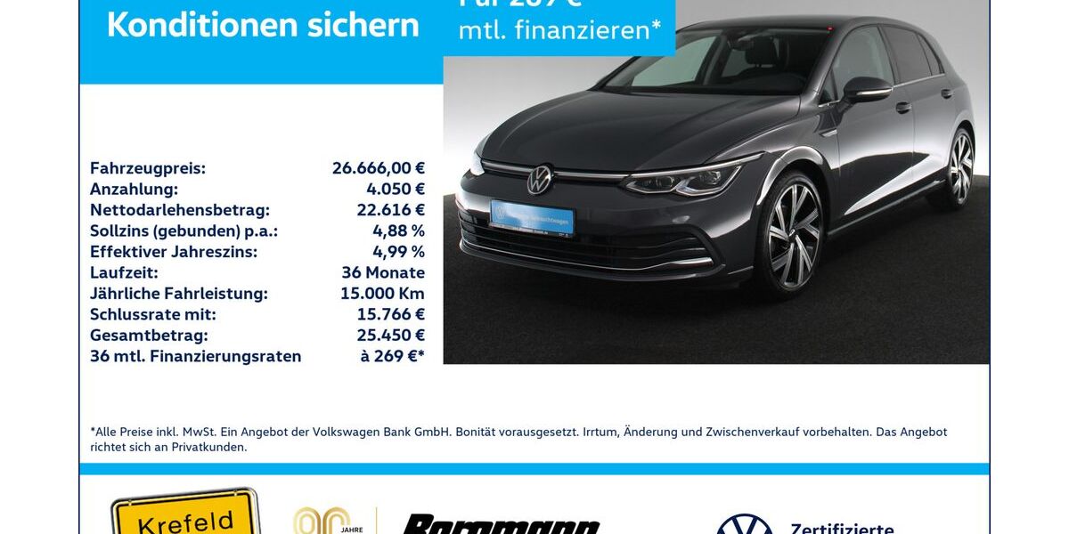 VW Golf 39.385 km 26.666 &euro; Krefeld 47803