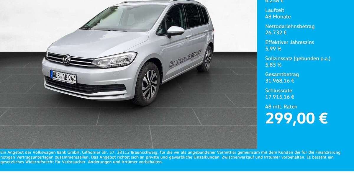 VW Touran 23.301 km 32.990 &euro; Wesel 46485
