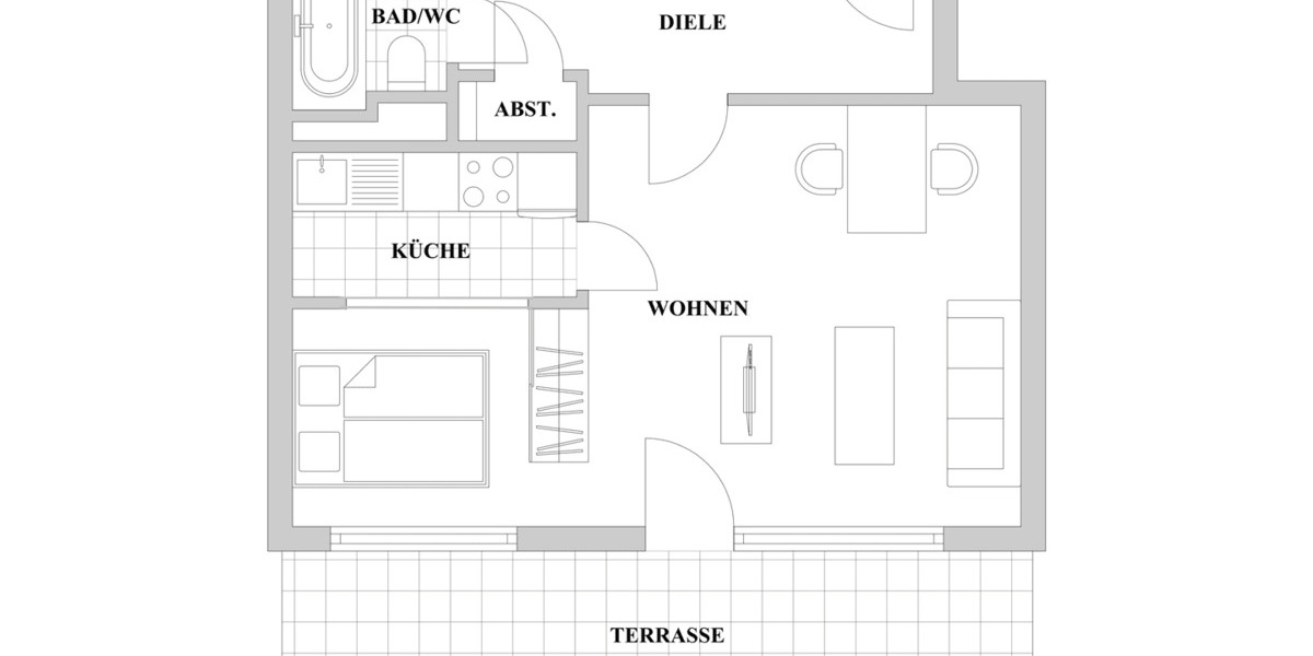 Etagenwohnung Düsseldorf Derendorf - 2 Zimmer, 47 m&sup2;, 229.000&euro; | Angebot:26741614