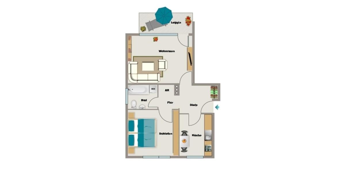 Dachgeschoßwohnung Duisburg Walsum - 2.5 Zimmer, 64 m&sup2;, 602&euro; | Angebot:24247044