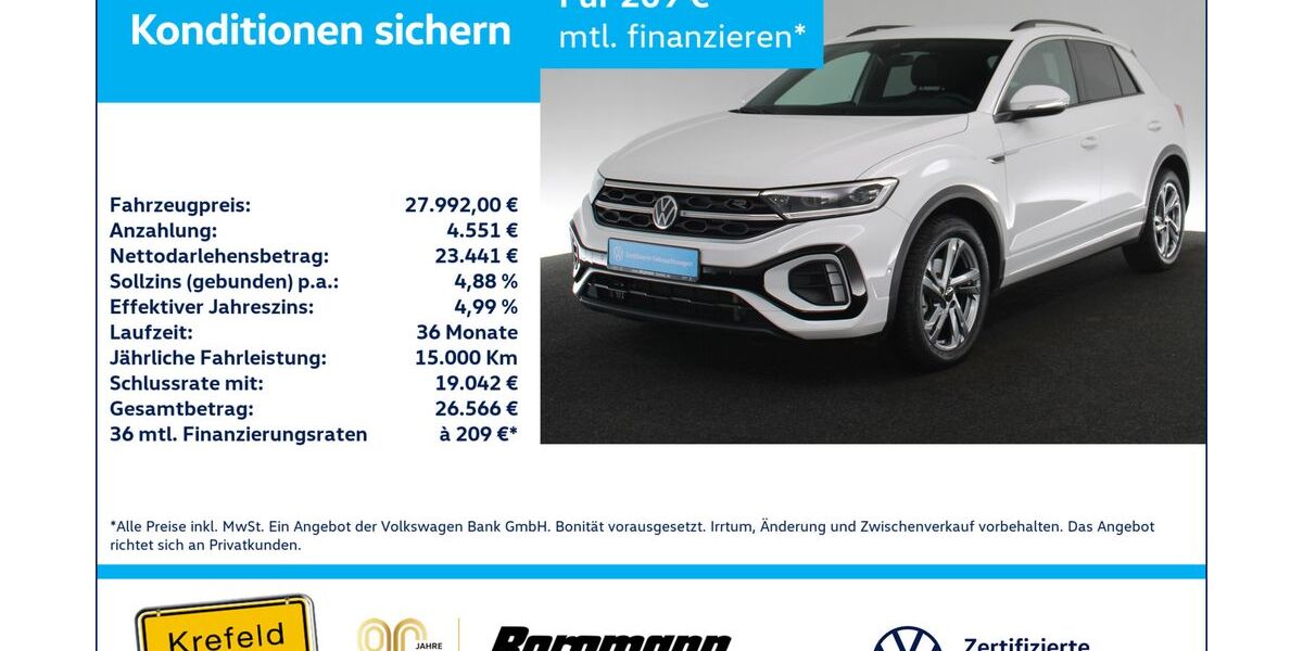 VW T-Roc 22.290 km 27.992 &euro; Krefeld 47803