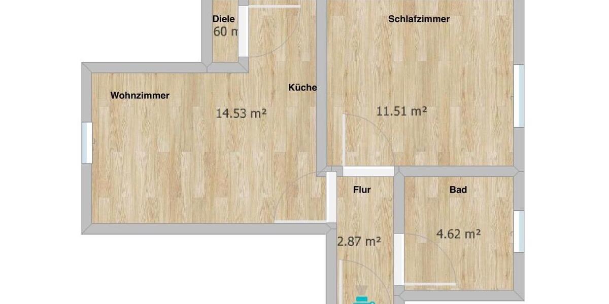Dachgeschoßwohnung Dinslaken - 2.5 Zimmer, 34 m&sup2;, 470&euro; | Angebot:25962528