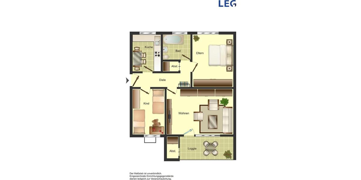 Erdgeschoßwohnung Duisburg Duisburg-Mitte - 3 Zimmer, 77 m&sup2;, 719&euro; | Angebot:24680468