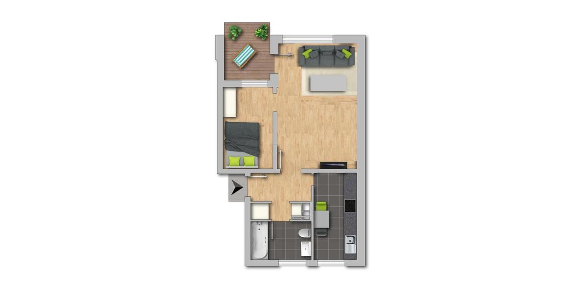 Etagenwohnung Duisburg Hamborn - 2 Zimmer, 50 m&sup2;, 560&euro; | Angebot:25820662