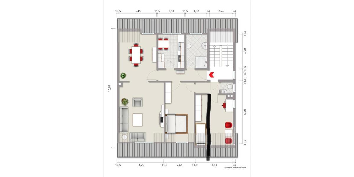 Dachgeschoßwohnung Gladbeck - 4.5 Zimmer, 83 m&sup2;, 750&euro; | Angebot:25988582