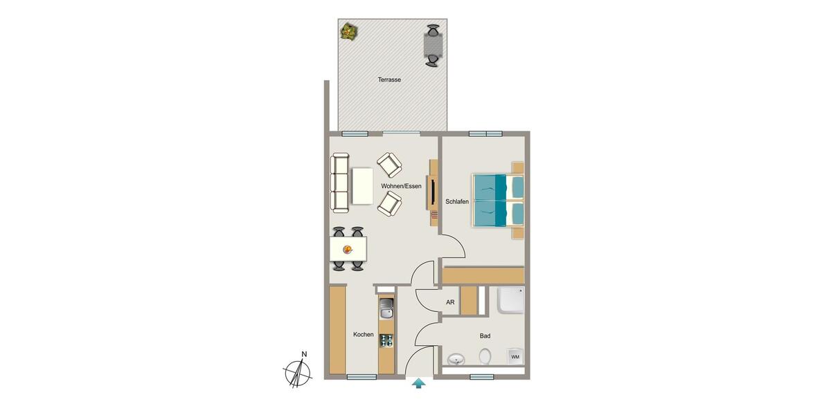 Erdgeschoßwohnung Duisburg Walsum - 2 Zimmer, 68 m&sup2;, 818&euro; | Angebot:25956790