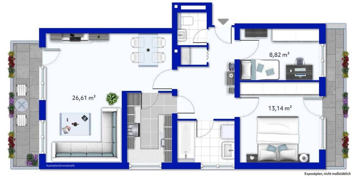 Etagenwohnung Meerbusch Büderich - 3 Zimmer, 74 m&sup2;, 298.000&euro; | Angebot:26752454
