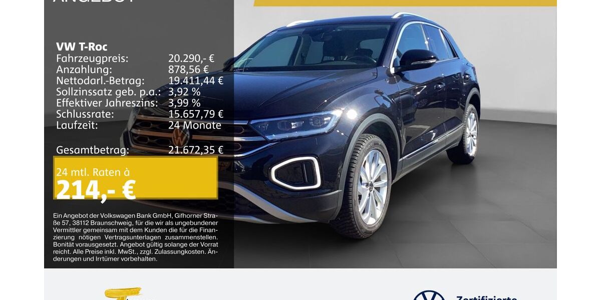 VW T-Roc 48.482 km 20.290 &euro; Oberhausen 46047
