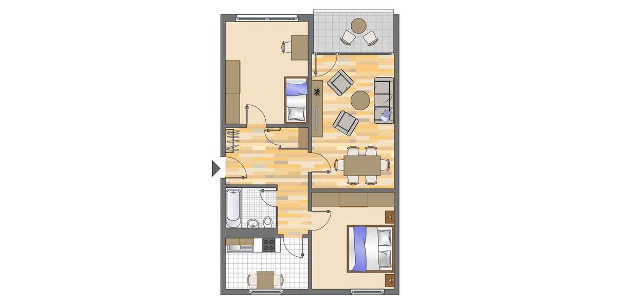 Etagenwohnung Neuss Norf - 3 Zimmer, 75 m&sup2;, 799&euro; | Angebot:26729507