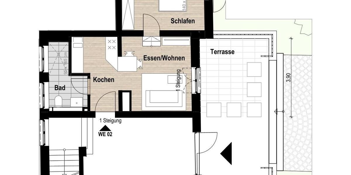 Erdgeschoßwohnung Krefeld Fischeln - 2 Zimmer, 44 m&sup2;, 620&euro; | Angebot:26440857
