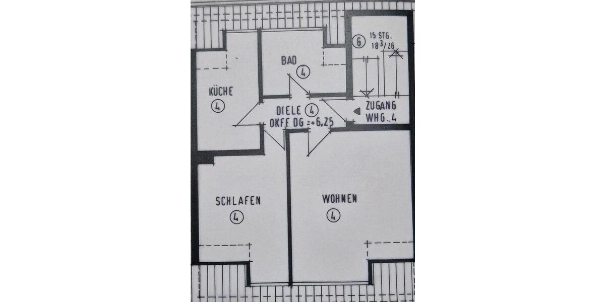 Dachgeschoßwohnung Dinslaken Hiesfeld - 2.5 Zimmer, 73 m&sup2;, 625&euro; | Angebot:26396476