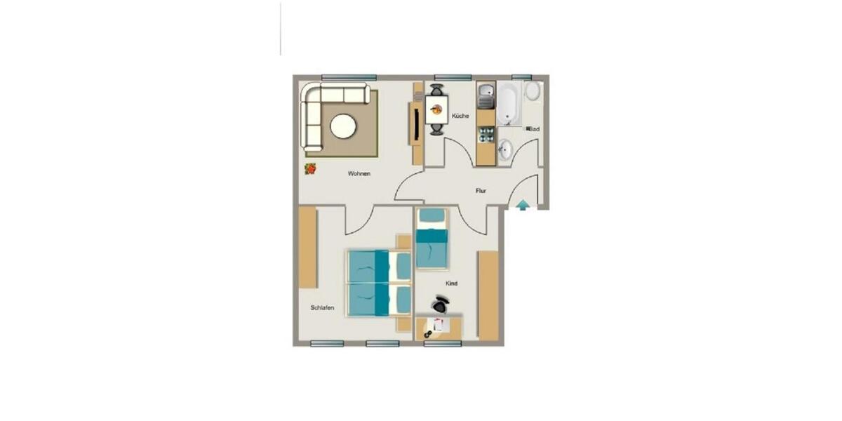 Etagenwohnung Neukirchen-Vluyn Vluyn - 3.5 Zimmer, 57 m&sup2;, 470&euro; | Angebot:25614428