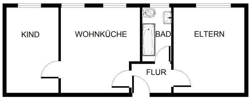 Erdgeschoßwohnung Essen Stadtbezirk VI - 2.5 Zimmer, 47 m&sup2;, 480&euro; | Angebot:24634727