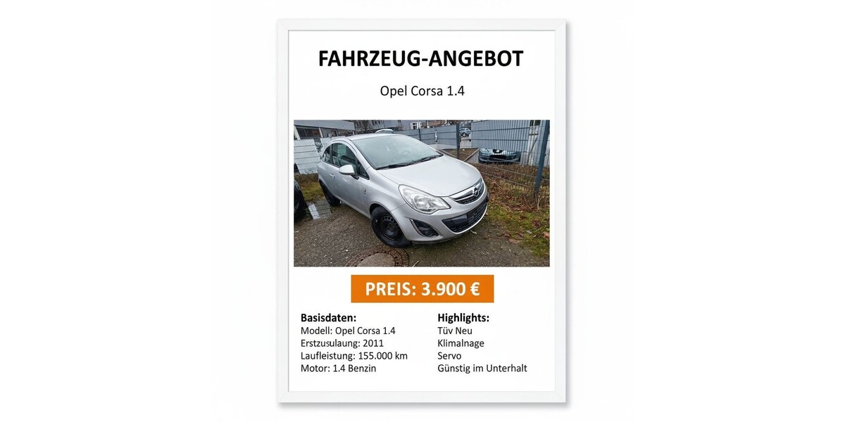 Opel Corsa D 155.238 km 4.499 &euro; Willich 47877