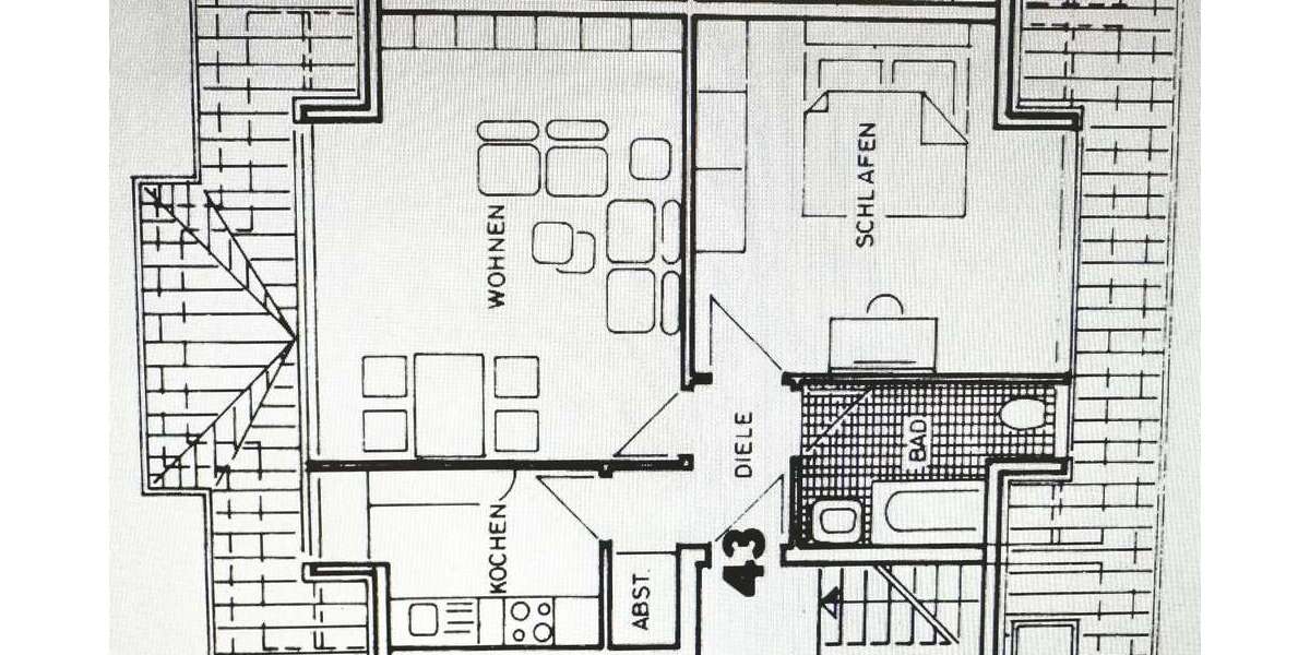 Etagenwohnung Essen Holsterhausen - 2 Zimmer, 54 m&sup2;, 443&euro; | Angebot:26067031