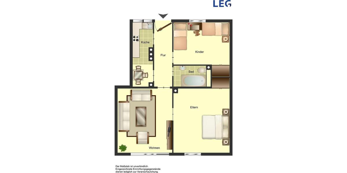 Erdgeschoßwohnung Duisburg Ruhrort - 3 Zimmer, 64 m&sup2;, 509&euro; | Angebot:25793780