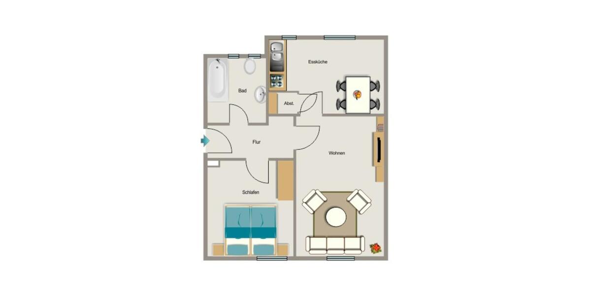 Erdgeschoßwohnung Dinslaken Lohberg - 2.5 Zimmer, 49 m&sup2;, 332&euro; | Angebot:26170258