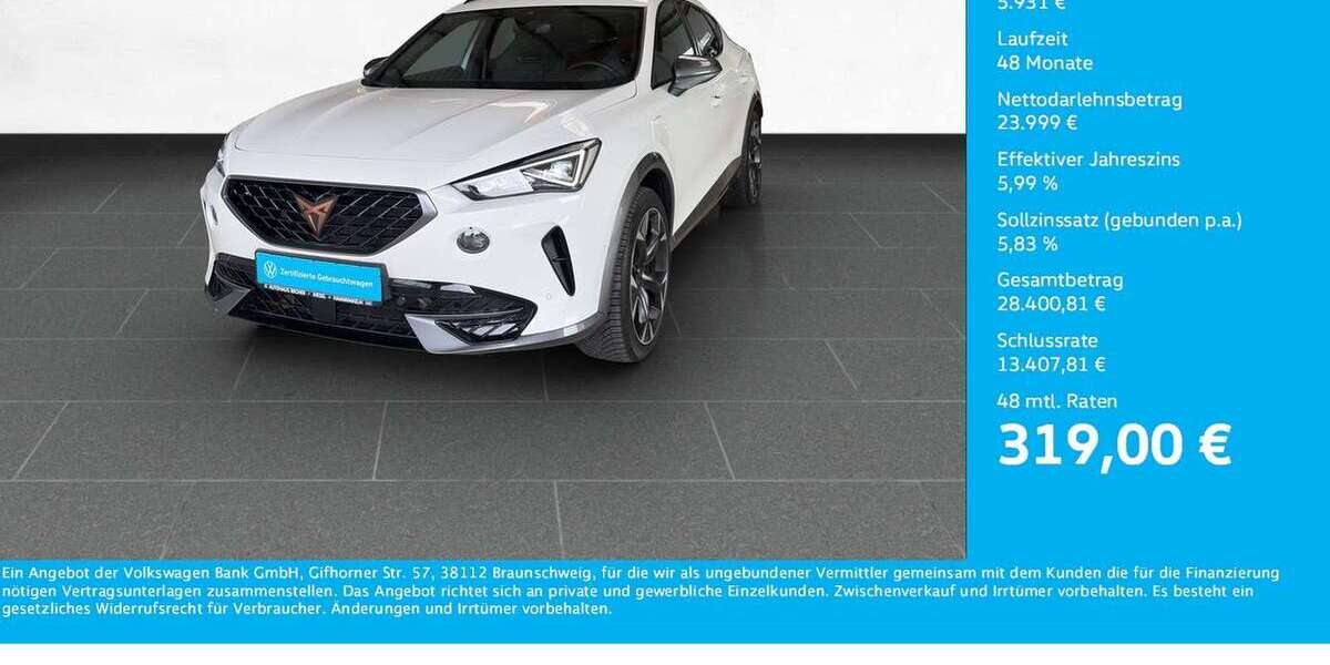 Cupra Formentor 37.986 km 29.930 &euro; Wesel 46485