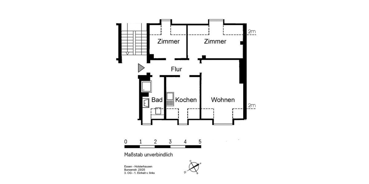 Dachgeschoßwohnung Essen Stadtbezirk III - 3 Zimmer, 78 m&sup2;, 679&euro; | Angebot:25131713