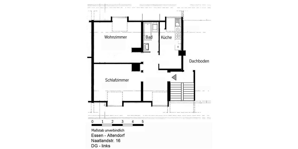Dachgeschoßwohnung Essen Stadtbezirk III - 2.5 Zimmer, 50 m&sup2;, 419&euro; | Angebot:25515266
