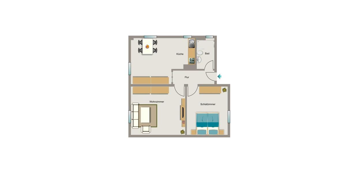 Dachgeschoßwohnung Bottrop - 2.5 Zimmer, 48 m&sup2;, 433&euro; | Angebot:25434223