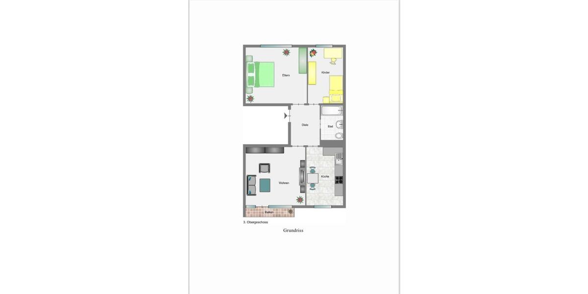 Etagenwohnung Neuss - 3 Zimmer, 70 m&sup2;, 245.000&euro; | Angebot:25165549