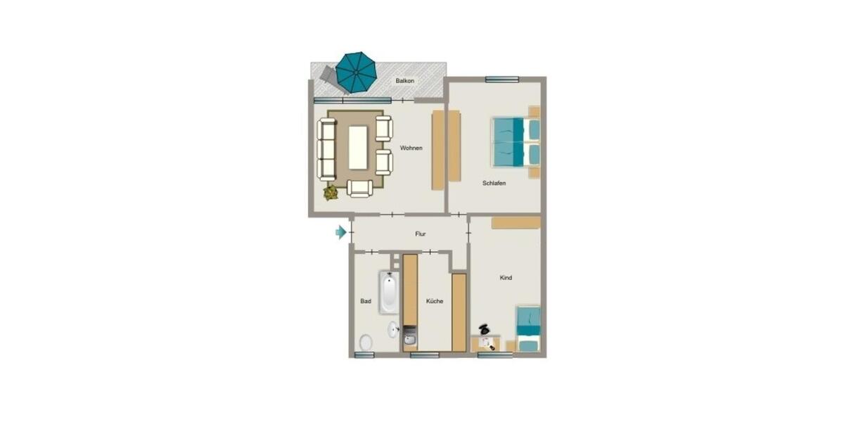 Etagenwohnung Moers Rheinkamp - 3.5 Zimmer, 65 m&sup2;, 566&euro; | Angebot:26702984