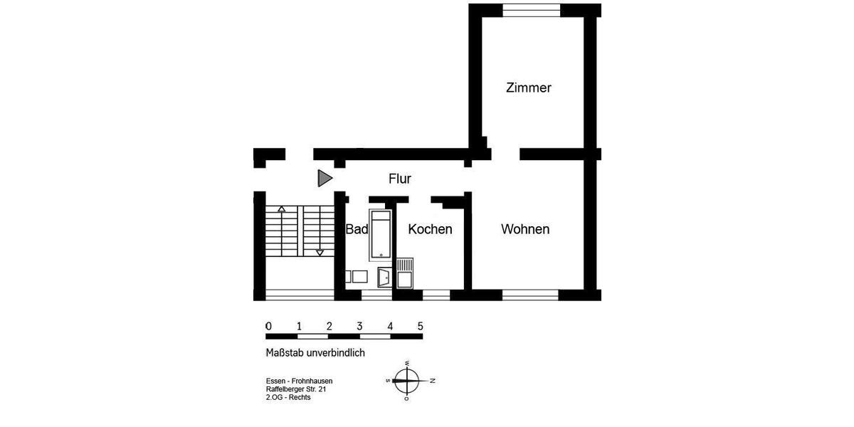 Etagenwohnung Essen Stadtbezirk III - 2.5 Zimmer, 48 m&sup2;, 419&euro; | Angebot:25893218