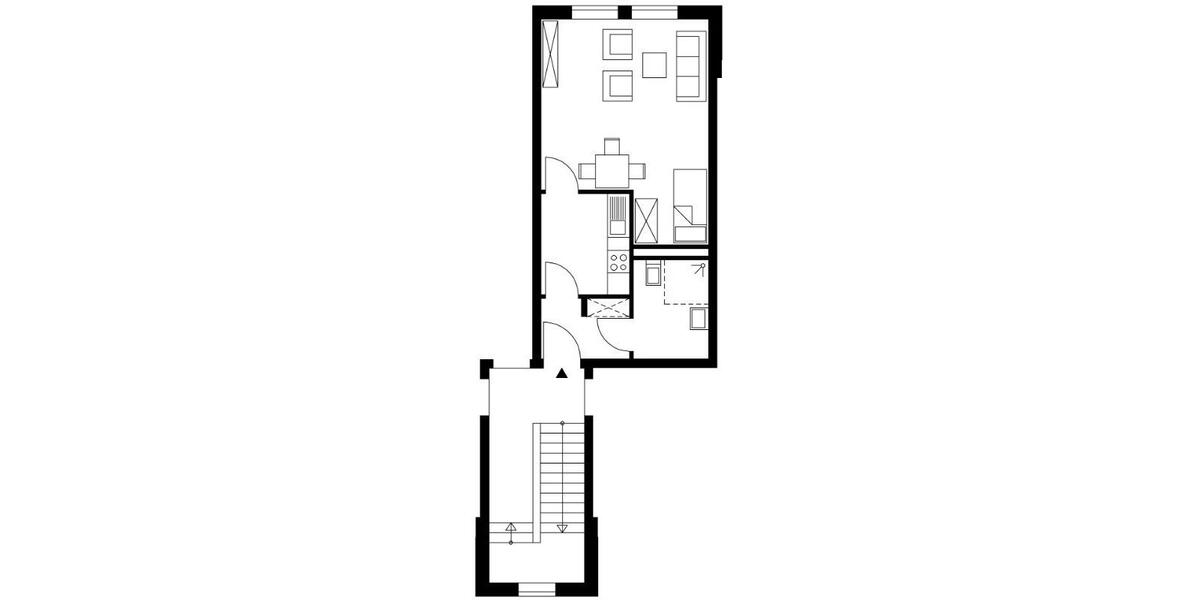 Erdgeschoßwohnung Düsseldorf Stadtbezirk 5 - 1 Zimmer, 39 m&sup2;, 239&euro; | Angebot:25866562
