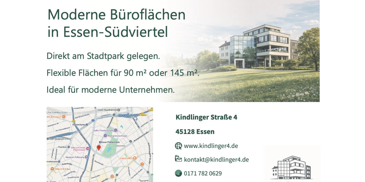 Gewerbeobjekt Essen Südviertel - 1.140&euro; | Angebot:25833912