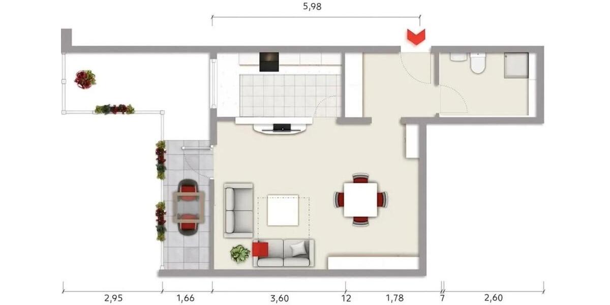 Etagenwohnung Ratingen Tiefenbroich - 1 Zimmer, 48 m&sup2;, 169.000&euro; | Angebot:27269771