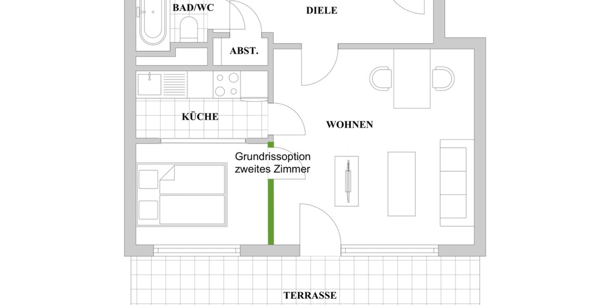 Etagenwohnung Düsseldorf Derendorf - 2 Zimmer, 47 m&sup2;, 229.000&euro; | Angebot:26741614