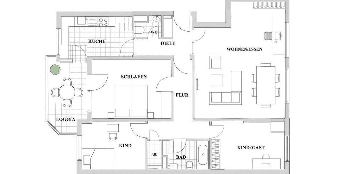 Etagenwohnung Düsseldorf Unterbilk - 4 Zimmer, 119 m&sup2;, 699.000&euro; | Angebot:25939165