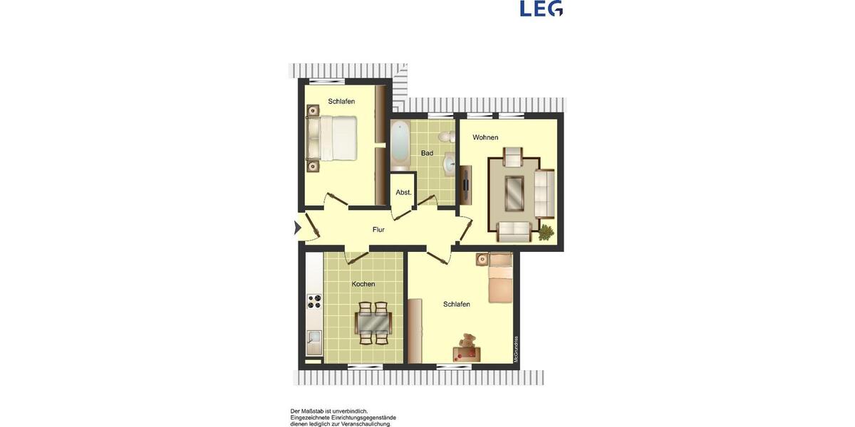 Etagenwohnung Duisburg Huckingen - 3 Zimmer, 80 m&sup2;, 401&euro; | Angebot:25215047