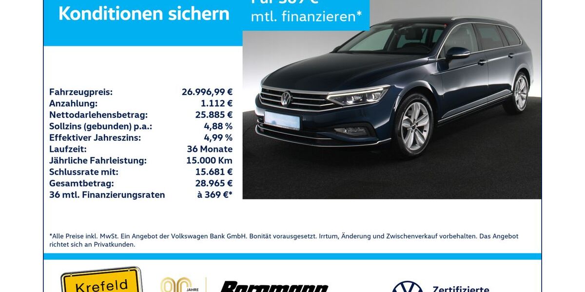 VW Passat Variant 80.842 km 26.997 &euro; Krefeld 47803