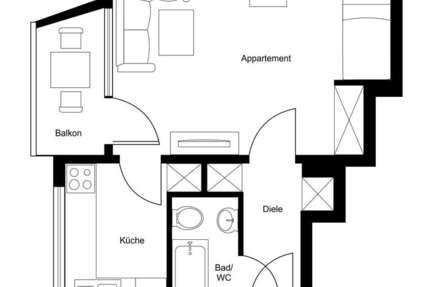 Wohnung Düsseldorf Flingern Nord - 1 Zimmer, 35 m&sup2;, 750&euro; | Angebot:25985248