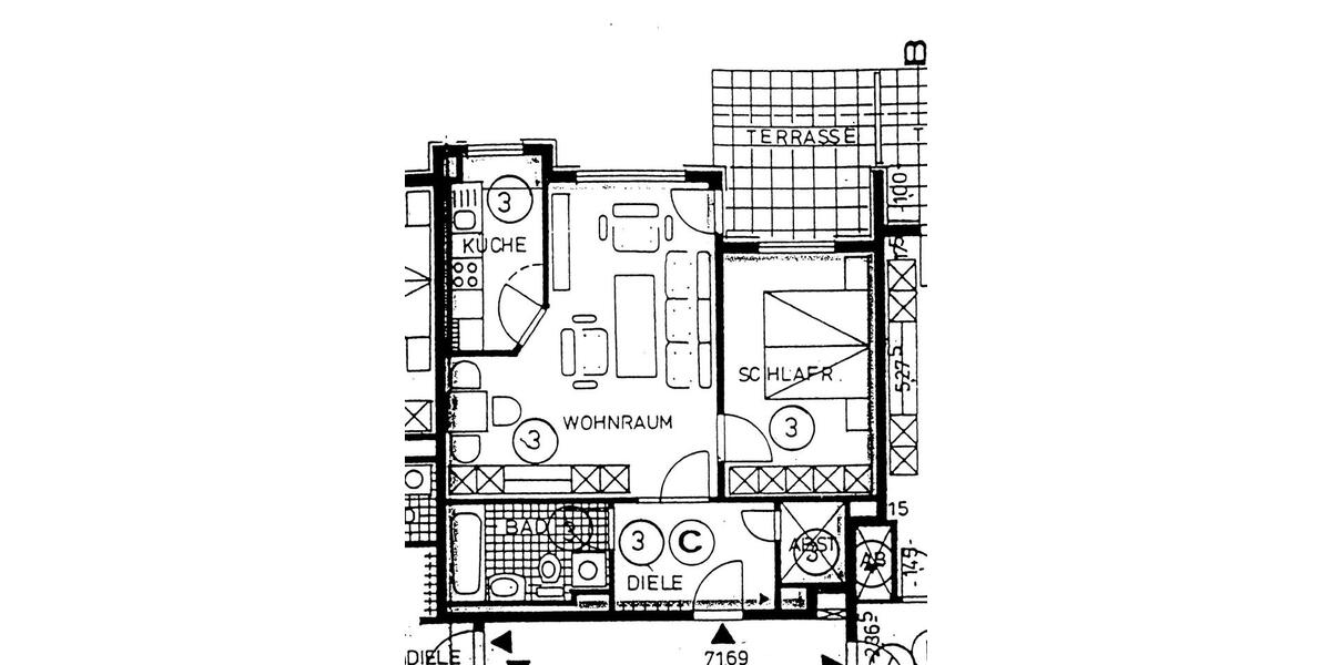 Terrassenwohnung Ratingen Homberg - 2 Zimmer, 56 m&sup2;, 235.000&euro; | Angebot:26710918