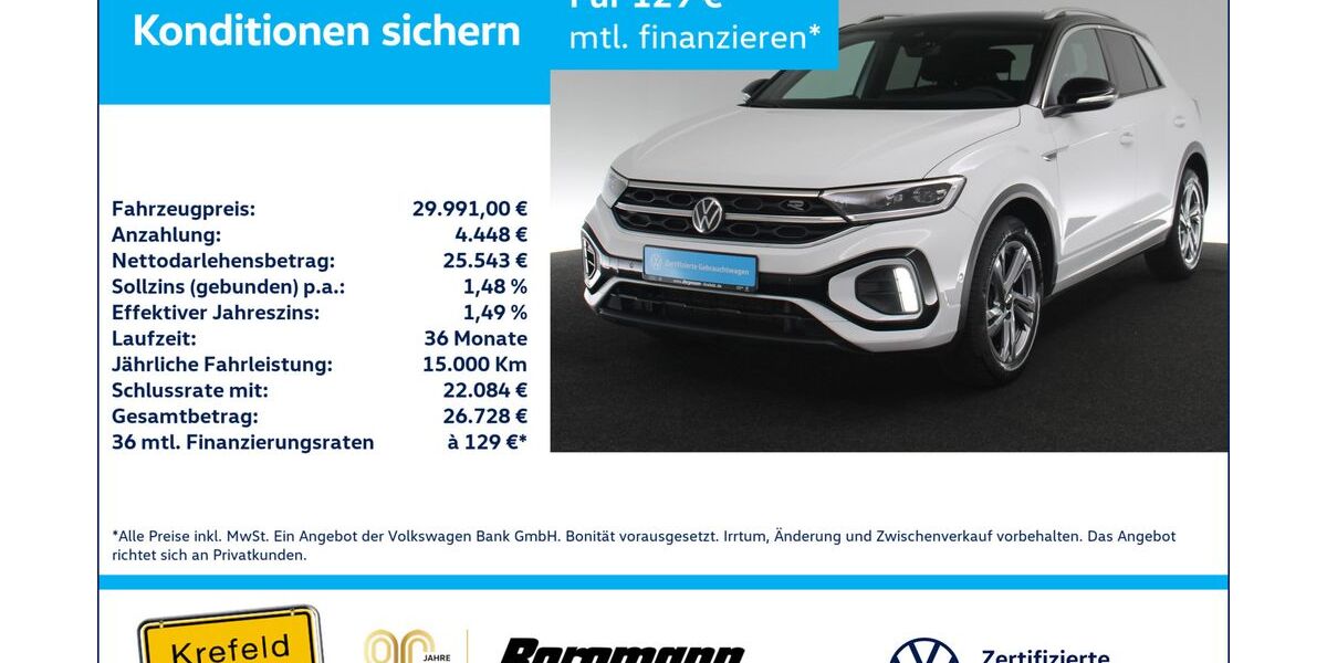 VW T-Roc 23.024 km 29.677 &euro; Krefeld 47803