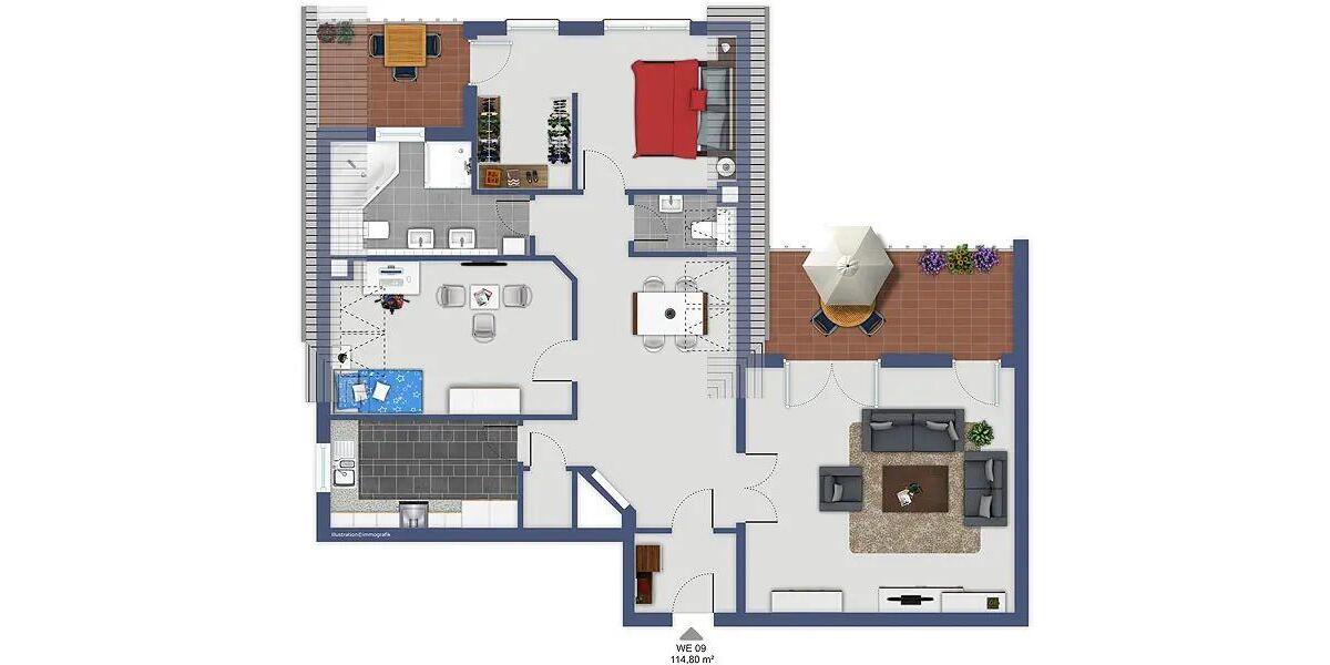 Etagenwohnung Rheurdt - 3.5 Zimmer, 115 m&sup2;, 1.295&euro; | Angebot:26154907
