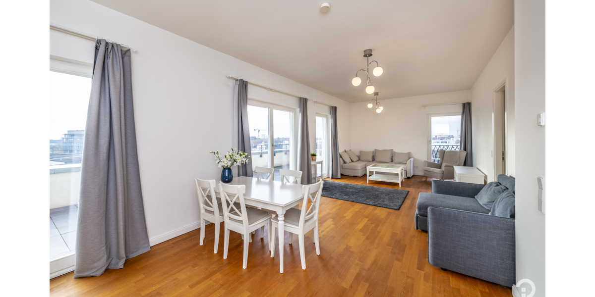 Wohnen in hochwertigem Ambiente mit internationalem Flair. Möblierte 2 Zimmer-Dachterrassen-Wohnung - Einfamilienhaus Düsseldorf Heerdt | Angebot:26645368