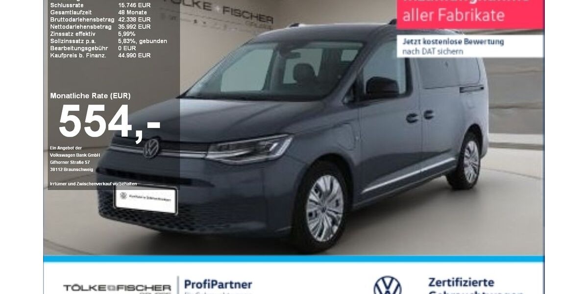 VW Caddy Maxi 15.560 km 42.879 &euro; Krefeld 47805