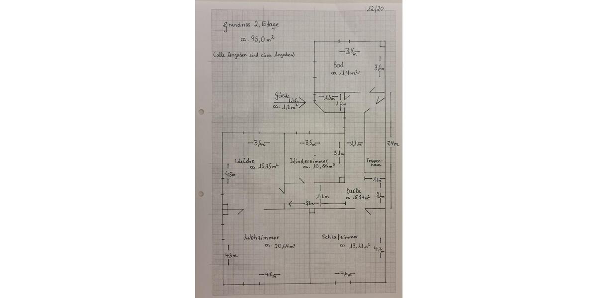 Dachgeschoßwohnung Duisburg Mittelmeiderich - 3 Zimmer, 95 m&sup2;, 700&euro; | Angebot:26699614
