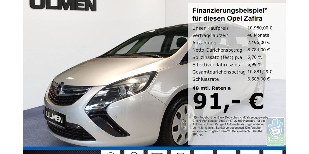 Opel Zafira 109.716 km 9.680 &euro; Düsseldorf 40233