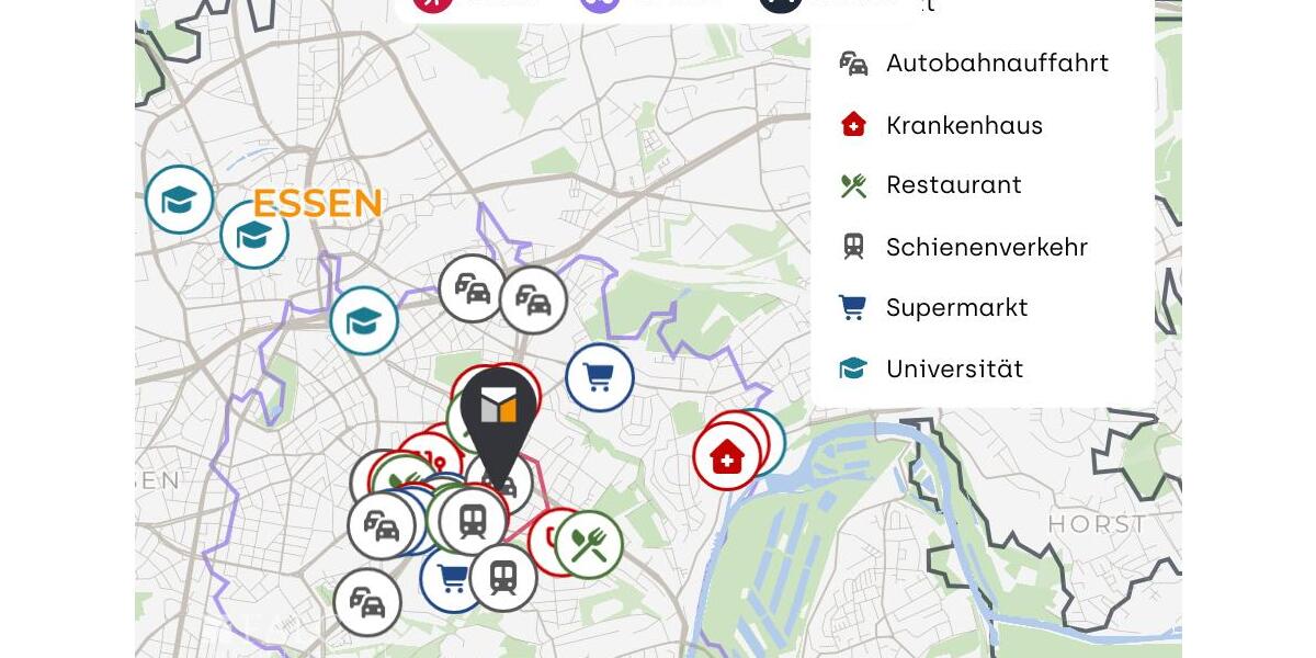 Dachgeschoßwohnung Essen Stadtbezirk II - 2.5 Zimmer, 51 m&sup2;, 510&euro; | Angebot:24676783